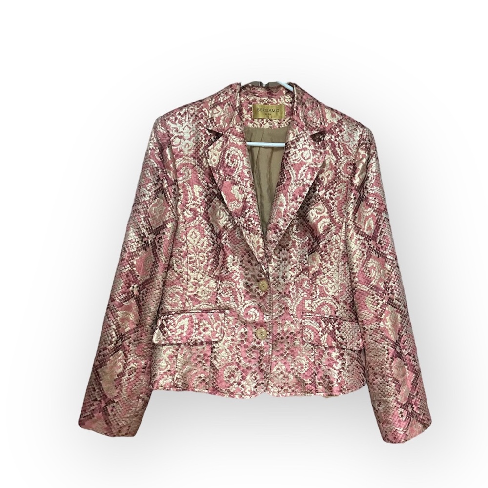 Bergamo by EBI pink metallic blazer